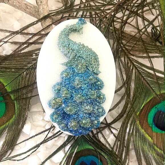 Peacock Soap ( set of 4 soaps) Decorated as show in last picture. - Picture 2 of 3